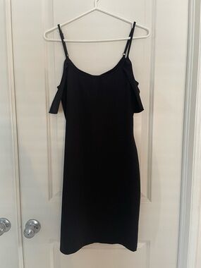 Noisy May Black Cold-Shoulder Midi Dress